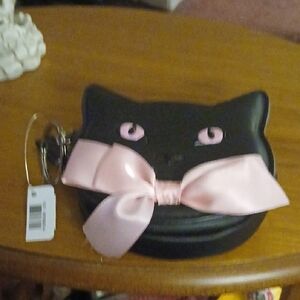 Black Cat-Shaped Purse with Pink Bow Bath And Body Works Nwt